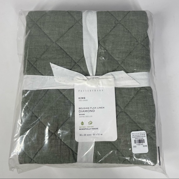 Pottery Barn Bedding New Pottery Barn Belgian Flax Linen Diamond